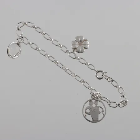 Armband med berlocker 3st, längd 19cm, silver 835/1000 Vikt: 5,9 g