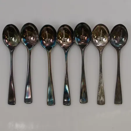 7 Kaffeskedar, 11,5cm, MGAB, oxiderade, 830/1000 Silver 156,8g.