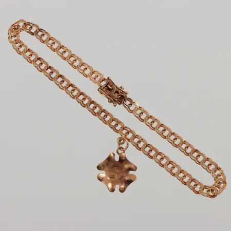 Armband Bismarck, 18,5cm, bredd: 4,2mm, med en berlock, 18K, 5,6g.
