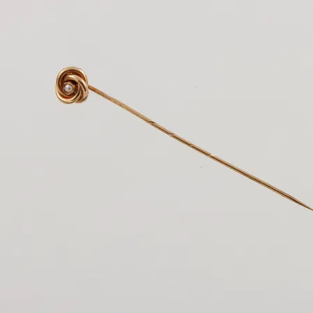 Kravattnål med liten pärla, 60mm, 18K, 1,1g.