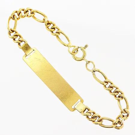 Armband med platta, 14cm, bredd 6,5mm, defekter, 18K Vikt: 4,1 g