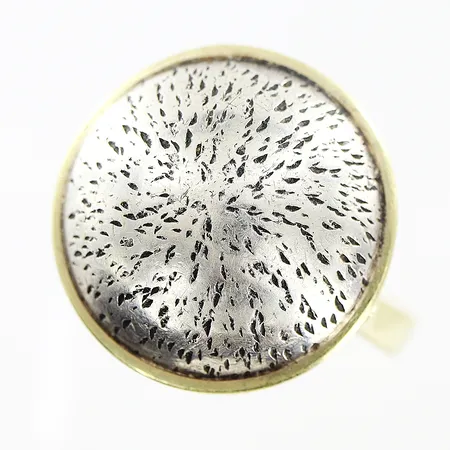Ring stl 17, ovandel i silver, skena 14K, bruttovikt 5,4 gram,  Vikt: 5,4 g