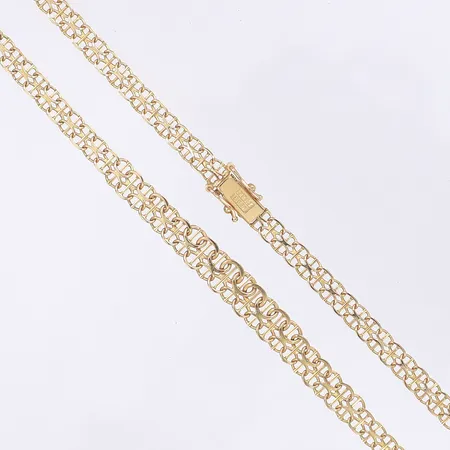 Halskedja doserad X-länk med stav 51cm bredd 5-8mm 18K  Vikt: 13,9 g