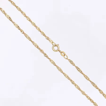 Halskedja Singapore 38cm bredd 2mm 18K  Vikt: 4,4 g