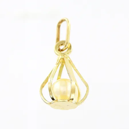 Hänge med pärla, 9x19mm, 18K Vikt: 0,9 g