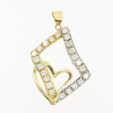 Hänge vita stenar, 23x35mm, 18K Vikt: 2,6 g