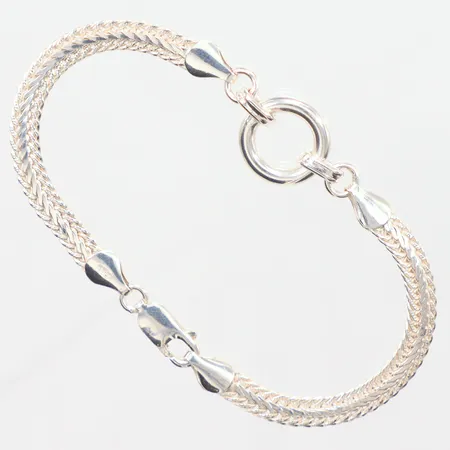 Armband fiskben Guldfynd silver 925/1000, längd 19cm, bredd 5,20mm  Vikt: 10,3 g