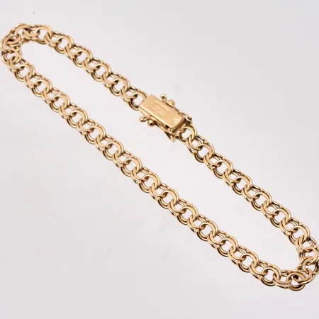 Armband i 18K guld, 18,5cm, Bismarck, 4,8mm, tillverkad av Bengt Hallqvist, vikt 8,15g.