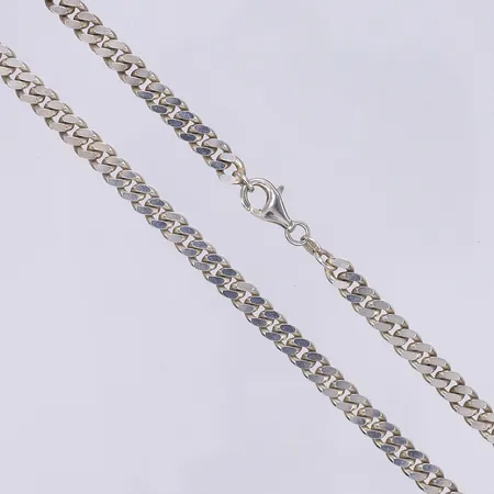 Halskedja pansarlänk 48cm bredd 6mm silver 925/1000 Vikt: 35,5 g