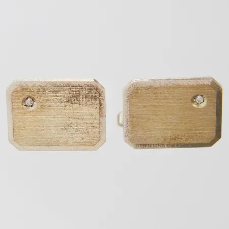 Manschettknappar med vita stenar, ca 18x14mm, 925/1000 silver Vikt: 12,1 g