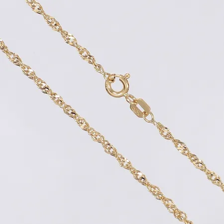 Halskedja längd 50cm bredd 2mm 18K Vikt: 4 g