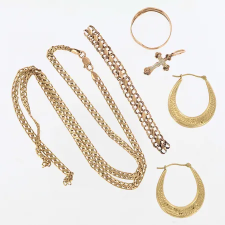 Diverse guld, defekter, 14K.  Vikt: 8 g