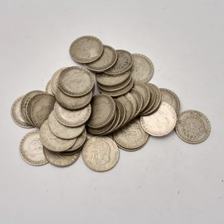 50st svenska mynt i silver, 1kronor, 400/1000, vikt 347,05g.