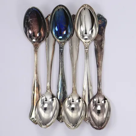 6 Kaffeskedar modell Chippendale Th Martinsen längd 11,3cm silver 830/1000 Vikt: 71 g