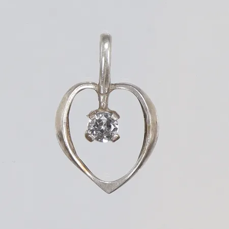 Hänge hjärta med vit sten 14x28mm BEH (Bengt Hallberg) silver 925/1000 Vikt: 2,2 g