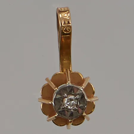 Hänge diamant ca 0,01ct, 11x5mm, 18K 0,4g.