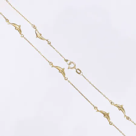 Halscollier delfiner 44cm bredd 1-4mm 14K Vikt: 3 g