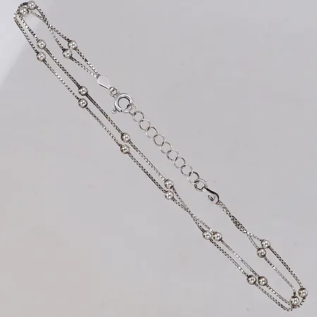 Vristlänk med kulor, ställbar längd 22,5-25,5cm, bredd 1,7-5,5mm, GHA, silver 925/1000 Vikt: 3,5 g