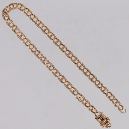 Armband Bismarck, längd 19,5cm, bredd 4mm, trasigt vid lås, 18K  Vikt: 4,4 g