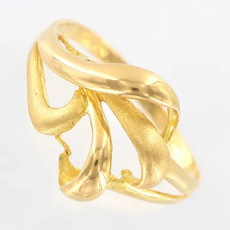 Ring stl 19½, bredd 1,5-14mm, 21K.  Vikt: 3,3 g