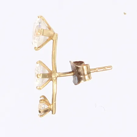 Udda örhänge med vita stenar längd 15mm 18K Vikt: 0,7 g