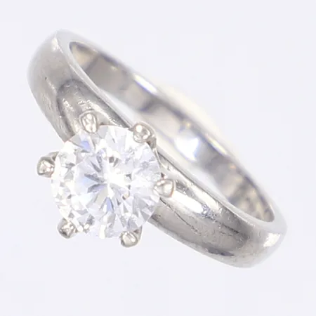 Ring med vit sten stl 17¼ bredd 2-8mm silver 925/1000  Vikt: 3 g