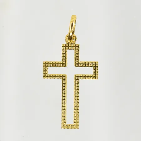 Hänge kors, längd 32 mm, bredd 16 mm, 21K. Vikt: 1,7 g