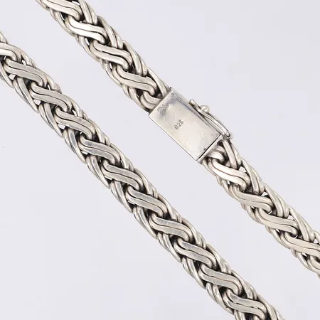 Halskedja flätad modell 55cm bredd 8mm silver 925/1000 Vikt: 103 g
