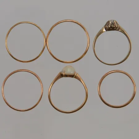 Ringar, gravyrer/defekt, 14K 14,5g.