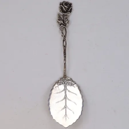 Kakspade, ros, längd 14cm, JLH, importstämpel 830/1000 silver Vikt: 17,2 g