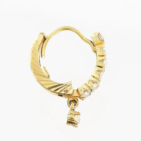 Enstaka örhänge, vita stenar, 20mm, 21K Vikt: 1,9 g