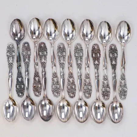 14 mockaskedar, längd 10cm, GAB, 830/1000 silver Vikt: 114,1 g