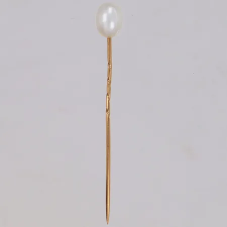 Nål med pärla, längd 58mm, 18K  Vikt: 1,5 g