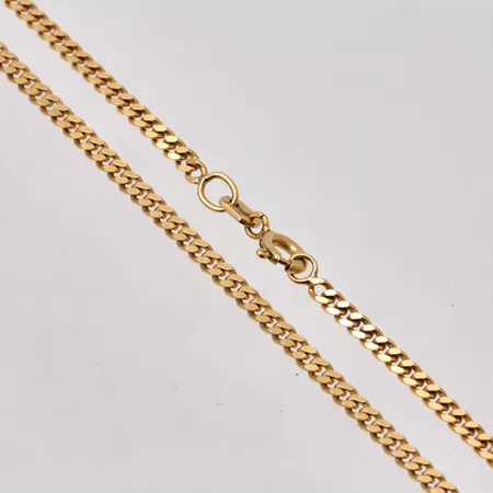 Kedja i förgyllt silver, 69,5cm, Pansar, bredd 2,4mm, 835/1000, tillverkad av Guldsmeders Inköps Ab, vikt 10,5g.
