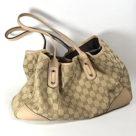 Handväska Gucci GG Canvas Tote Bag, Made in Italy, mått ca 23x14x40cm, modellnr: 163805 002404, bruksslitage