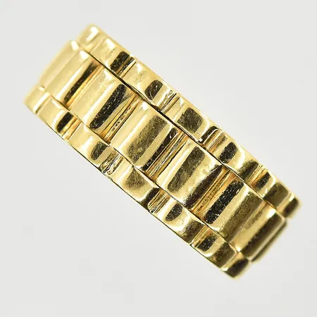 Ring, stl 16¼, bredd 8 mm, 18K. Vikt: 7,3 g