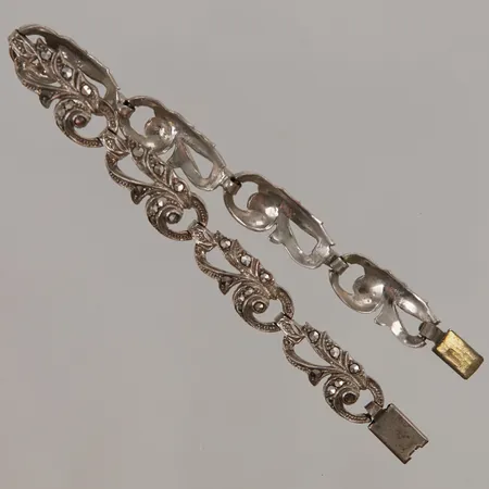 Armband markasiter, ca 19cm, bredd:8mm, 830/1000 Silver 15,1g.