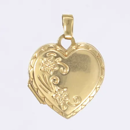 Medaljong hjärta 20x15mm något ojämn ögla 18K  Vikt: 1,4 g