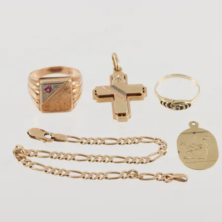 Diverse guld, skadat/repigt, 14K, 23,0g.