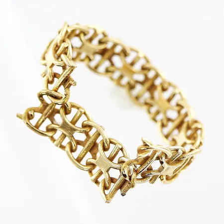 Ring X-länk, defekt skena, 18K Vikt: 2,7 g