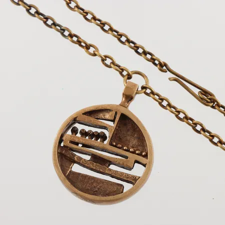 Collier, troligen Jorma Laine, 62cm, hängets mått: 45x33mm, brons