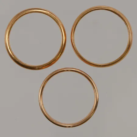 3 Ringar, gravyr, 18K 16,5g.