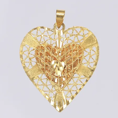 Hänge, hjärta, 35mm, bredd 28mm, 18K  Vikt: 4,4 g