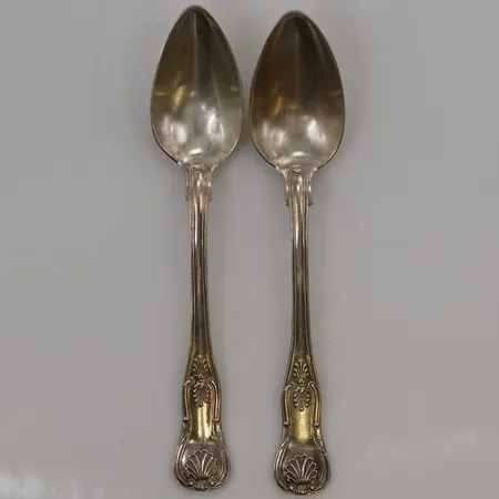 2 Kaffeskedar, 15cm, 830/1000 Silver 58,4g.