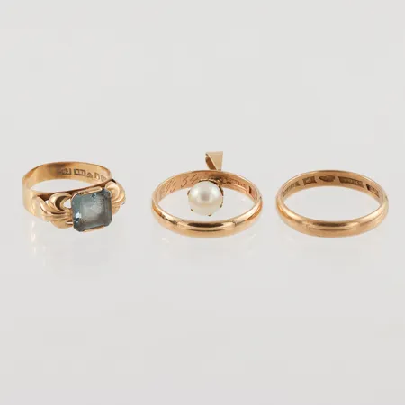 Diverse guld, defekter/gravyrer, 18K, 11,8g.