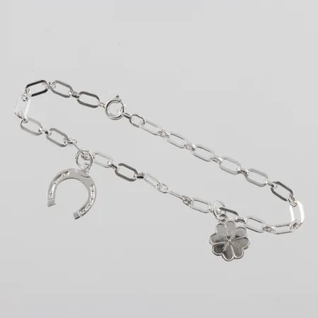 Armband med berlocker 2st, längd 18cm, silver 835 Vikt: 3,9 g