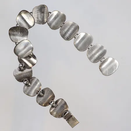 Armband mönstrat 20,5cm bredd 15mm Alton Falköping 1960 silver 830/1000 Vikt: 21,3 g