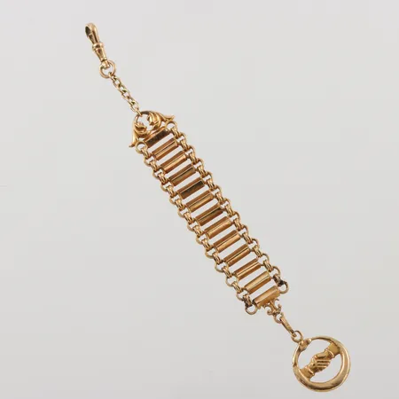 Klockkedja, 14cm, bredd: 15mm, 18K, 10,5g.