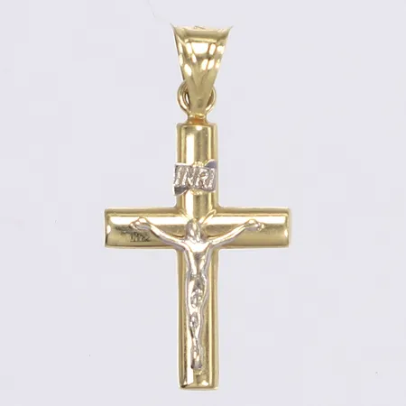 Hänge krucifix höjd 27mm inkl öglan tvåfärgad 18K Vikt: 0,9 g