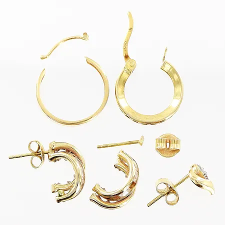 5 udda örhängen, defekta, 18K Vikt: 3,8 g